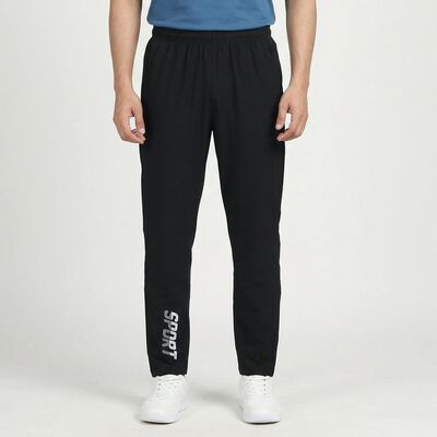 Men's Black Regular Fit Track Pants