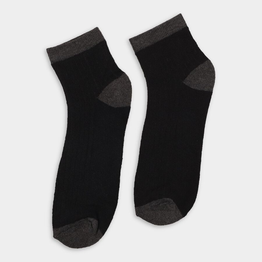 Men's Socks (Pack of 3), काला, large image number null