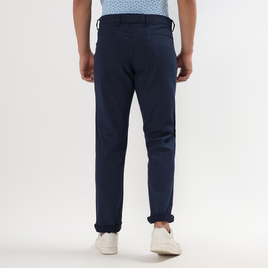 Men's Slim Fit Casual Trousers , Navy Blue, large image number null