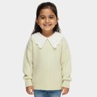 Girls' Light Sage Green Peter Pan Collar Classic Pullover, Light Green, small image number null