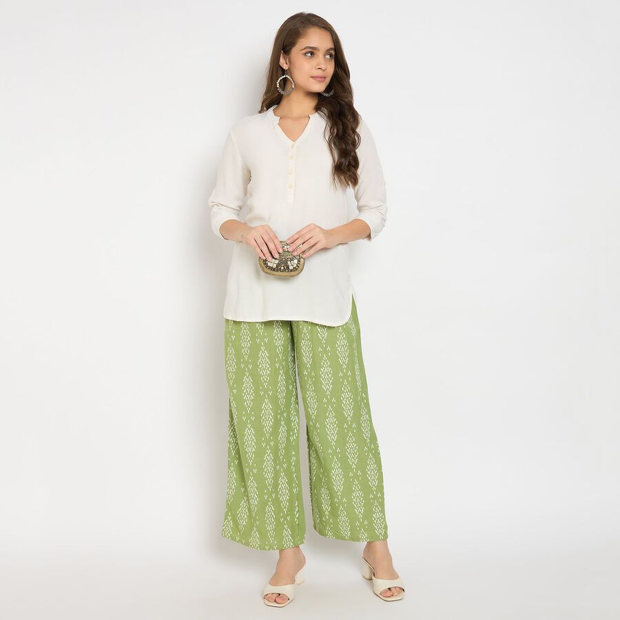 Ladies' 100% Cotton Palazzos, Light Green, large image number null