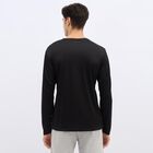 Men's Jet Black Crew Neck Casual T-Shirt, काला, small image number null