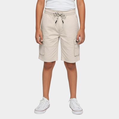 Boys' Beige Regular Fit Elastic Waist Bermuda Shorts