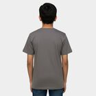 Boys' Charcoal Crew Neck Graphic Printed T-Shirt, Charcoal, small
