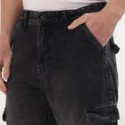 Men's Black Regular Fit 100% Cotton Jeans, काला, small