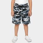 Boys' Light Grey Regular Fit Printed Bermuda Shorts, हल्का ग्रे, small