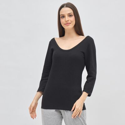 Women's Jet Black Fitted Thermal