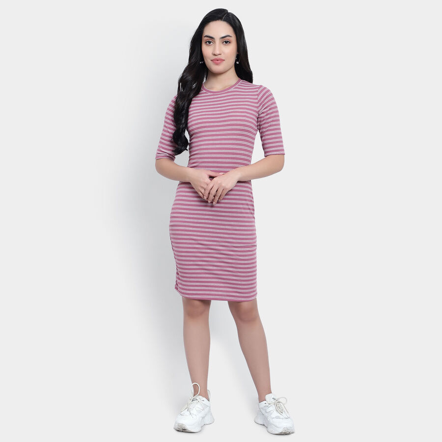 Stripes Dress, Purple, large image number null