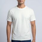 Men's White Round Neck Casual Printed T-Shirt, सफ़ेद, small