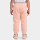 Girls' Peach Jogger Fit Bunny Applique Pyjama, पीच, small