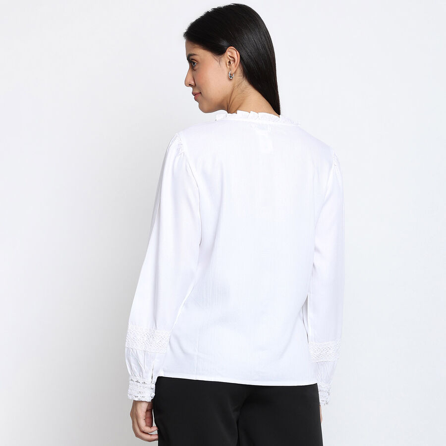 Solid Full Sleeve Shirt, White, large image number null