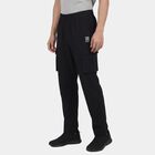 Men's Black Slim Fit Zip Pocket Track Pants, Black, small