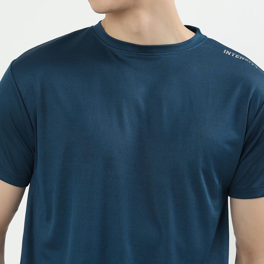 Men's Deep Teal Crew Neck Athleisure T-Shirt, Teal Blue, large image number null