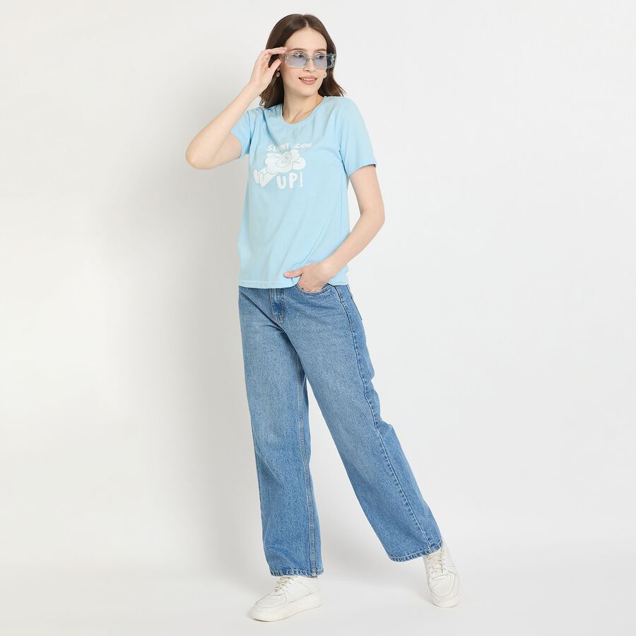 Ladies' Round Neck T-Shirt , हल्का नीला, large image number null