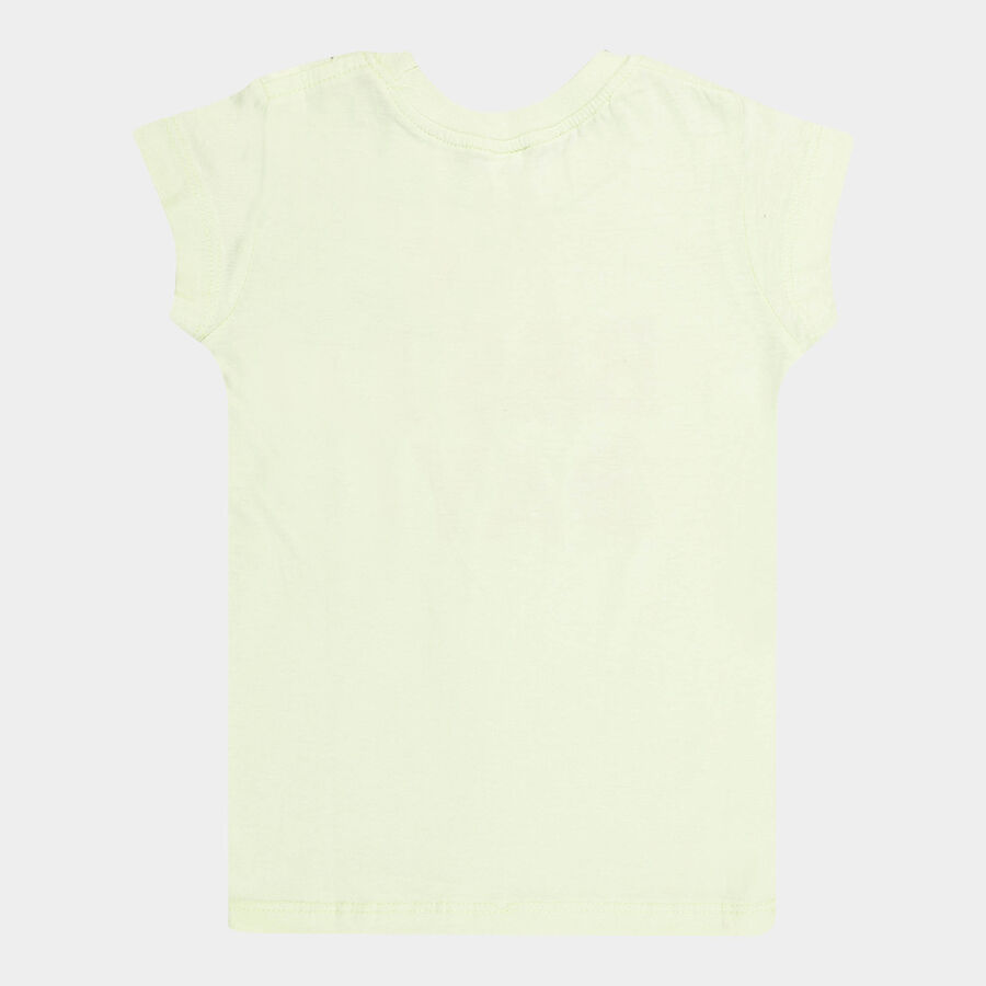 Girls Cotton T-Shirt, Light Green, large image number null