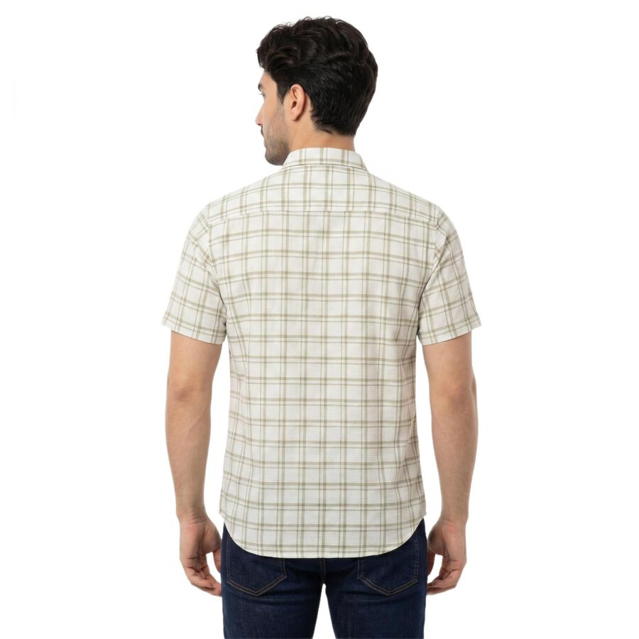 Men's Olive Green Cotton Casual Shirt, ओलिव, large