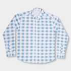 Boys Light Powder Blue Cotton Button-Down Casual Shirt, हल्का नीला, small image number null