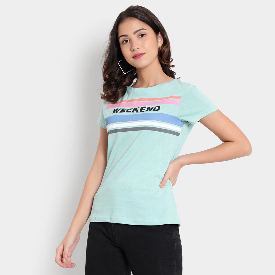 Round Neck T-Shirt, Light Green, large image number null