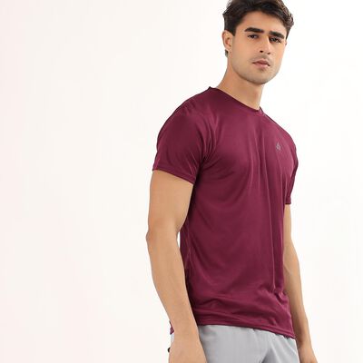 Men's Rich Wine Crew Neck Slim Fit T-Shirt