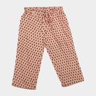 Girls' Peach Regular Fit Printed Capri, Peach, small