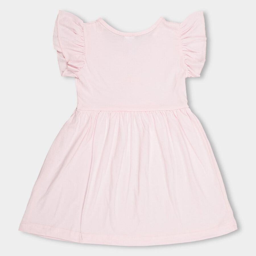 Girls' Soft Pink Ballerina Printed Fit And Flare Frock, हल्का गुलाबी, large image number null