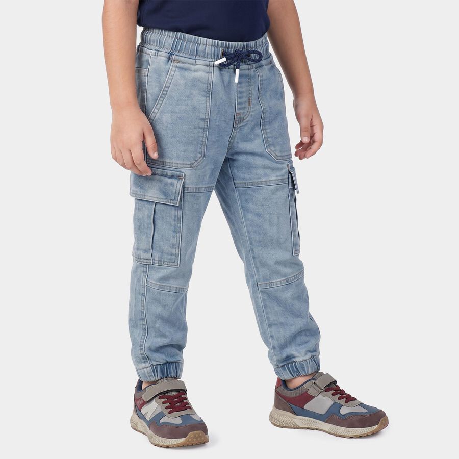 Boys' Light Blue Cargo Fit Utility Jeans, Light Blue, large