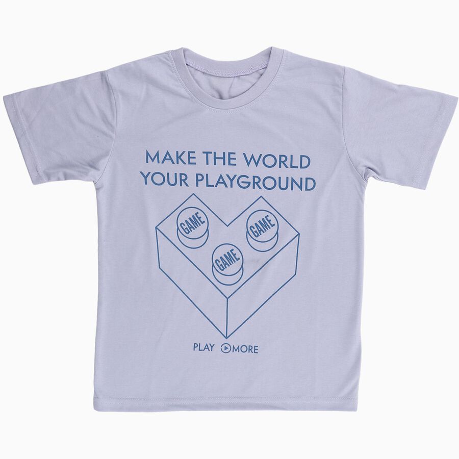 Boys' Half Sleeves T-Shirt, हल्का नीला, large image number null