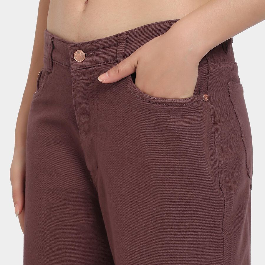 Ladies' 100% Cotton Jeans, मरून, large image number null