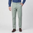 Men's Aqua Flat Front Trousers, एक्वा, small