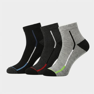 Men's Ankle Length Pack of 3 Socks ( Grey, Blue, Black )