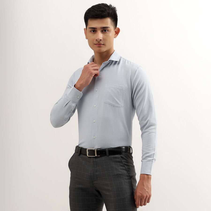 Men's Light Blue Cut Away Collar Formal Shirt, Light Blue, large image number null