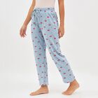 Women's Light Blue Cherry Printed Elastic Waist Pyjama, Light Blue, small image number null