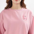 Women's Soft Pink Crew Neck Casual Sweatshirt, Pink, small image number null
