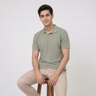 Men's Green Polo Neck Polo T-Shirt, हल्का हरा, small
