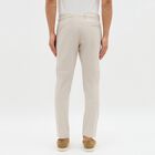 Men's 100% Cotton Slim Fit Casual Trousers, Silver, small image number null