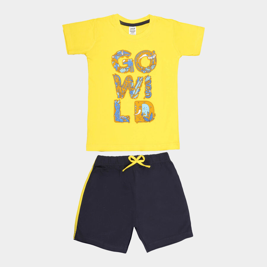 Boys Cotton Baba Suit, Yellow, large image number null