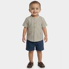Infants Dark Grey Cotton Half Sleeve Classic Casual Shirt, Dark Grey, small