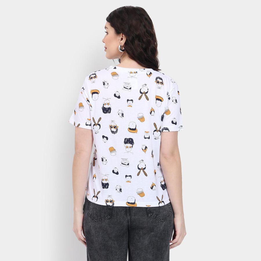 Ladies' Round Neck T-Shirt , White, large