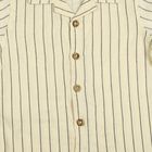 Infants Cream Cotton Half Sleeve Camp Collar Casual Shirt, Off White, small