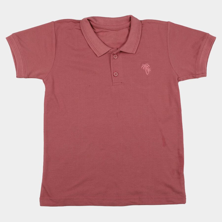 Boys Pink Polo Neck Polo Boys T-Shirt, गुलाबी, large