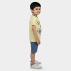 Boys White 100% Cotton Round Neck Dinosaur Printed Baba Suit, सफ़ेद, small