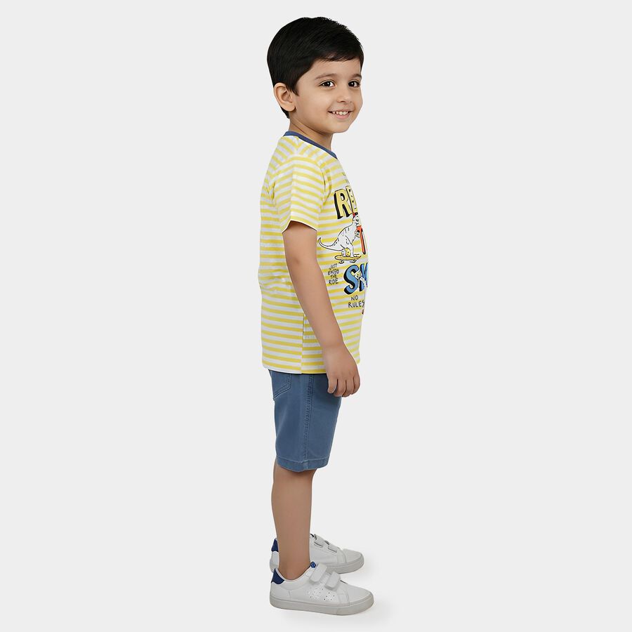 Boys White 100% Cotton Round Neck Dinosaur Printed Baba Suit, सफ़ेद, large