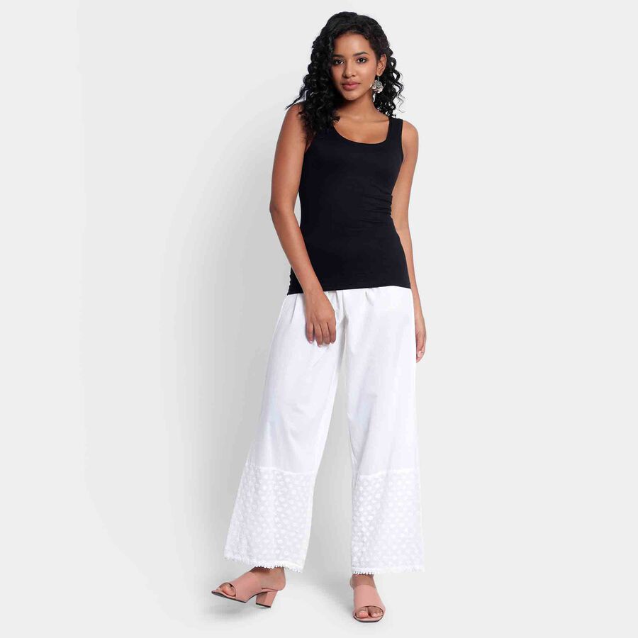 Embroidered Palazzo, Off White, large image number null