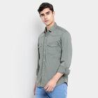 Cotton Solid Casual Shirt, Olive, small image number null