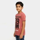 Boys Dusty Rose Pink Round Neck Casual T-Shirt, गुलाबी, small image number null