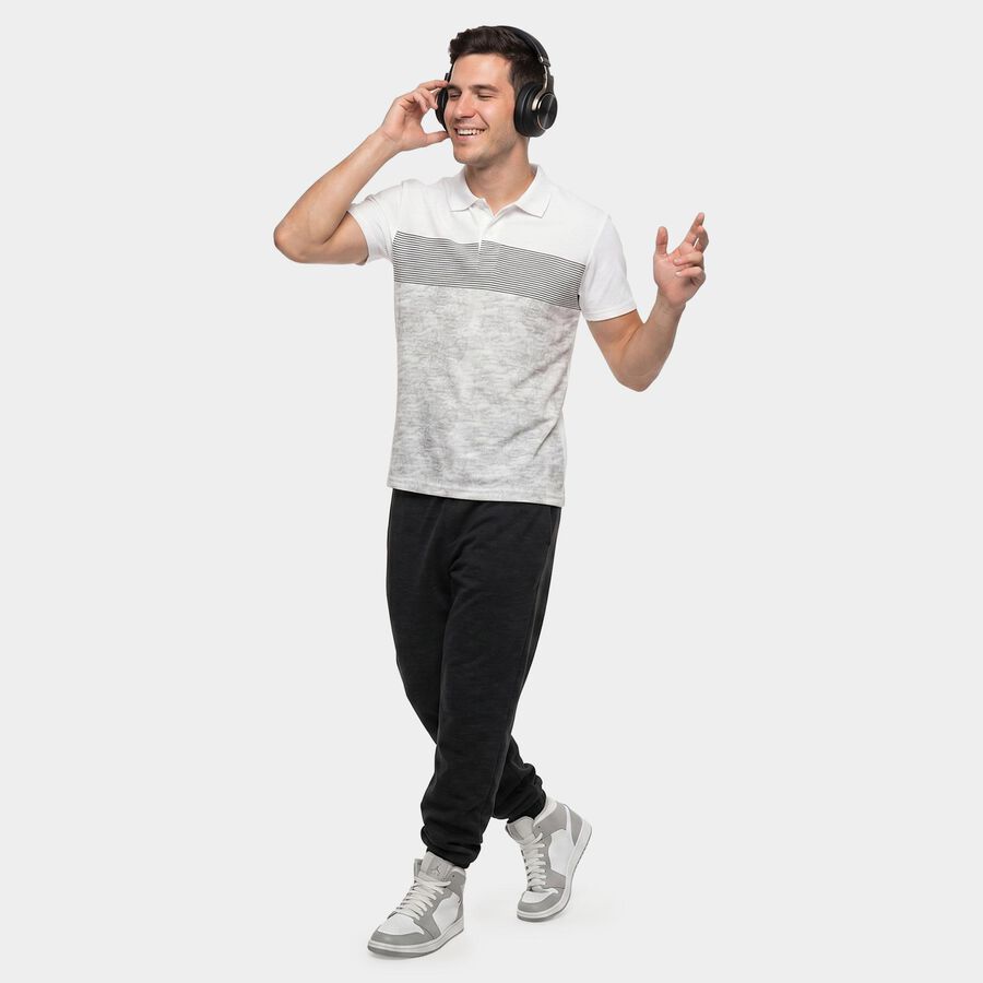 Men's White Round Neck Regular Drifit T-Shirt, सफ़ेद, large