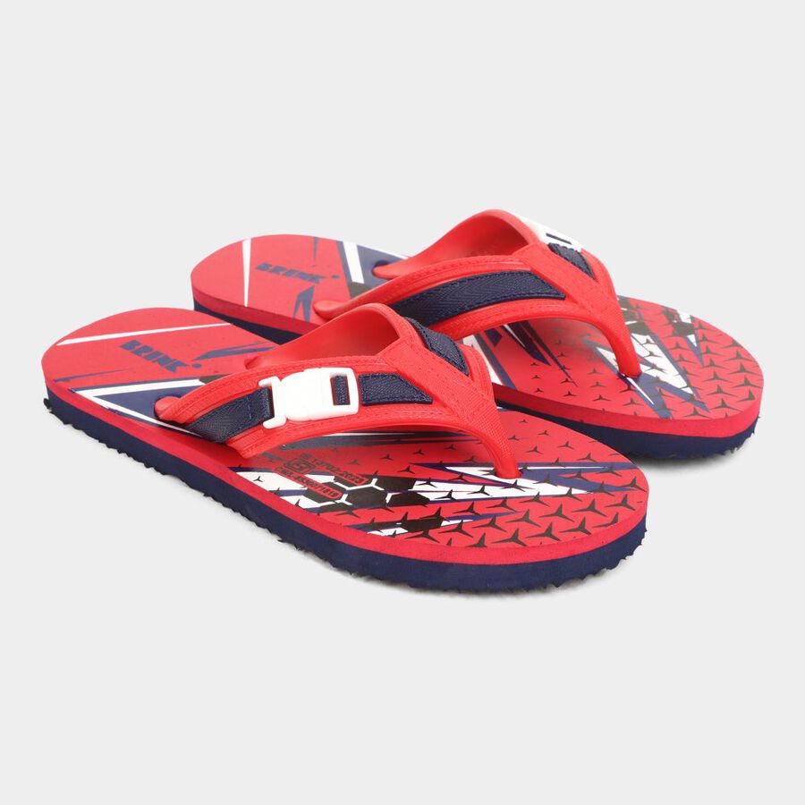Kids Printed Slippers, Red, large image number null
