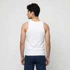 Men's White Cotton Round Neck Sleeveless Vest, सफ़ेद, small