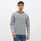 Men's Navy Blue Crew Neck Printed T-Shirt, नेवी ब्लू, small image number null
