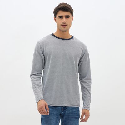 Men's Navy Blue Crew Neck Printed T-Shirt
